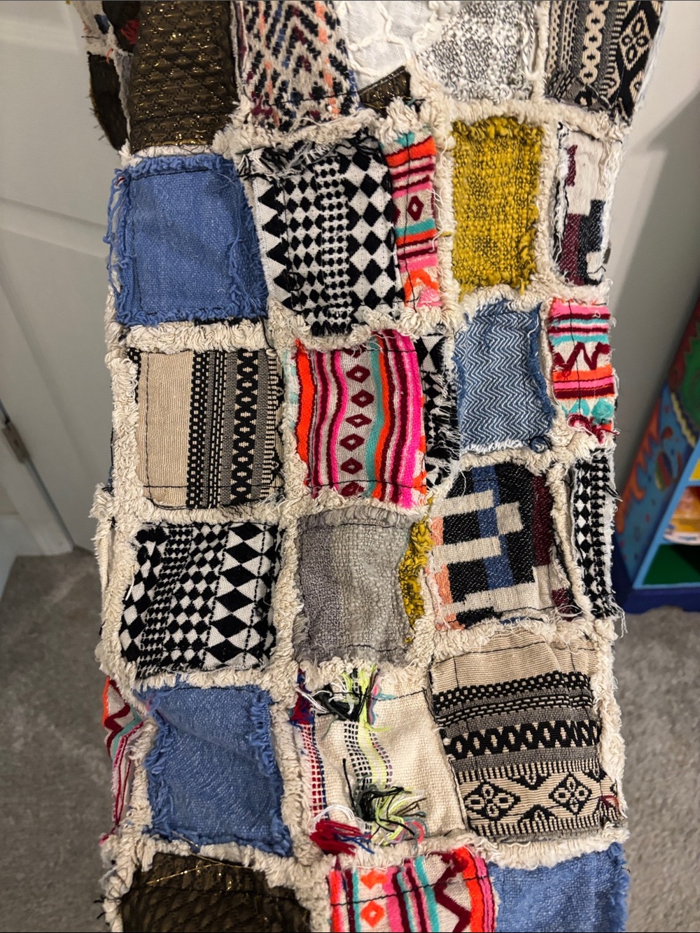 Patchwork Multicolor Boho Overalls - Picture 5 of 8